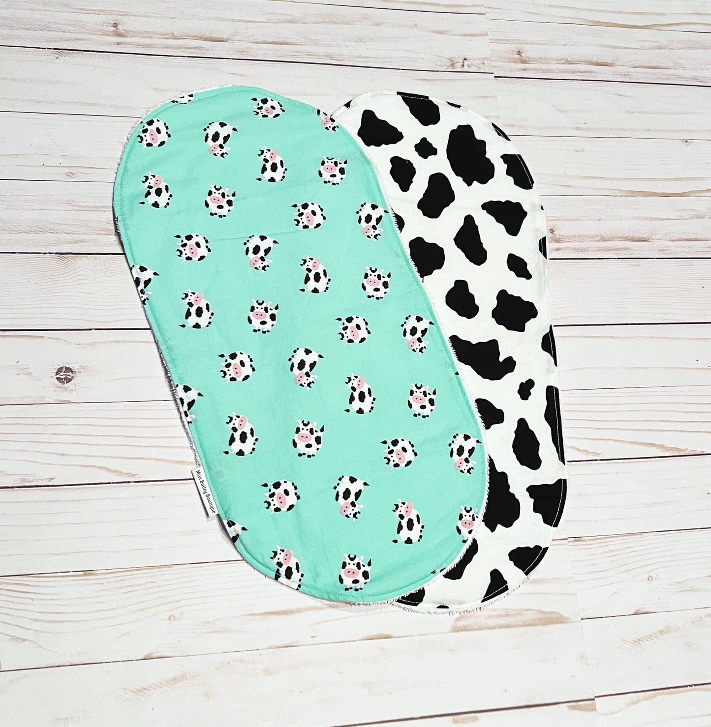 Cow Print Burp Cloth Set