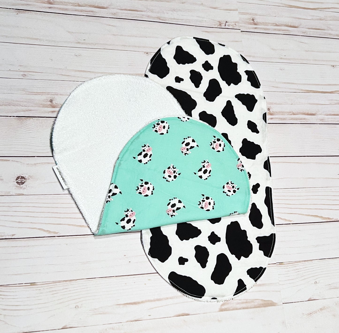 Cow Print Burp Cloth Set