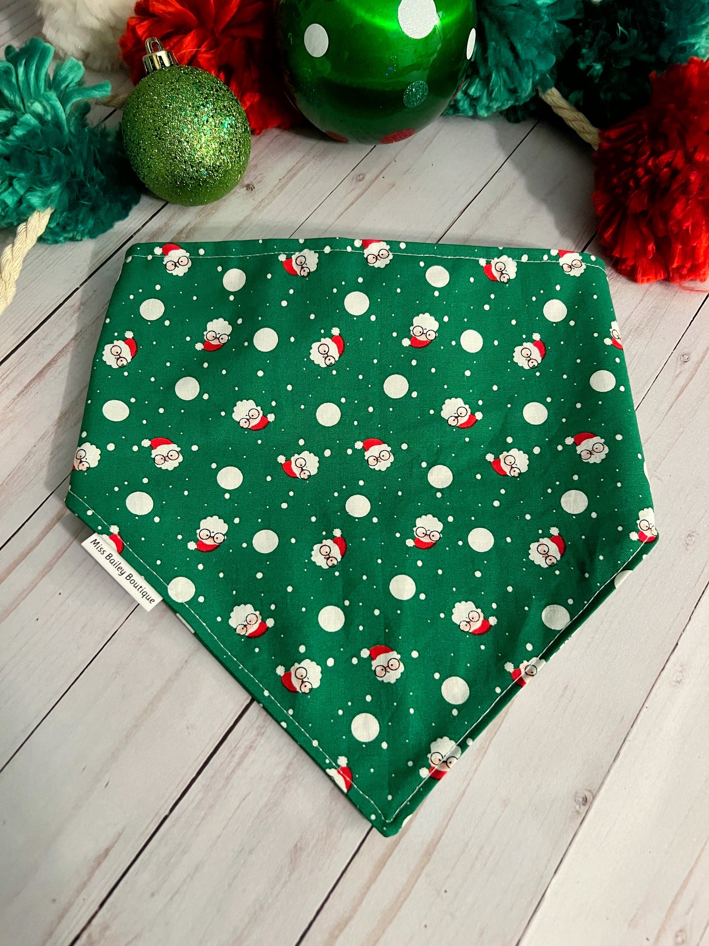 Santa on Green Bandana