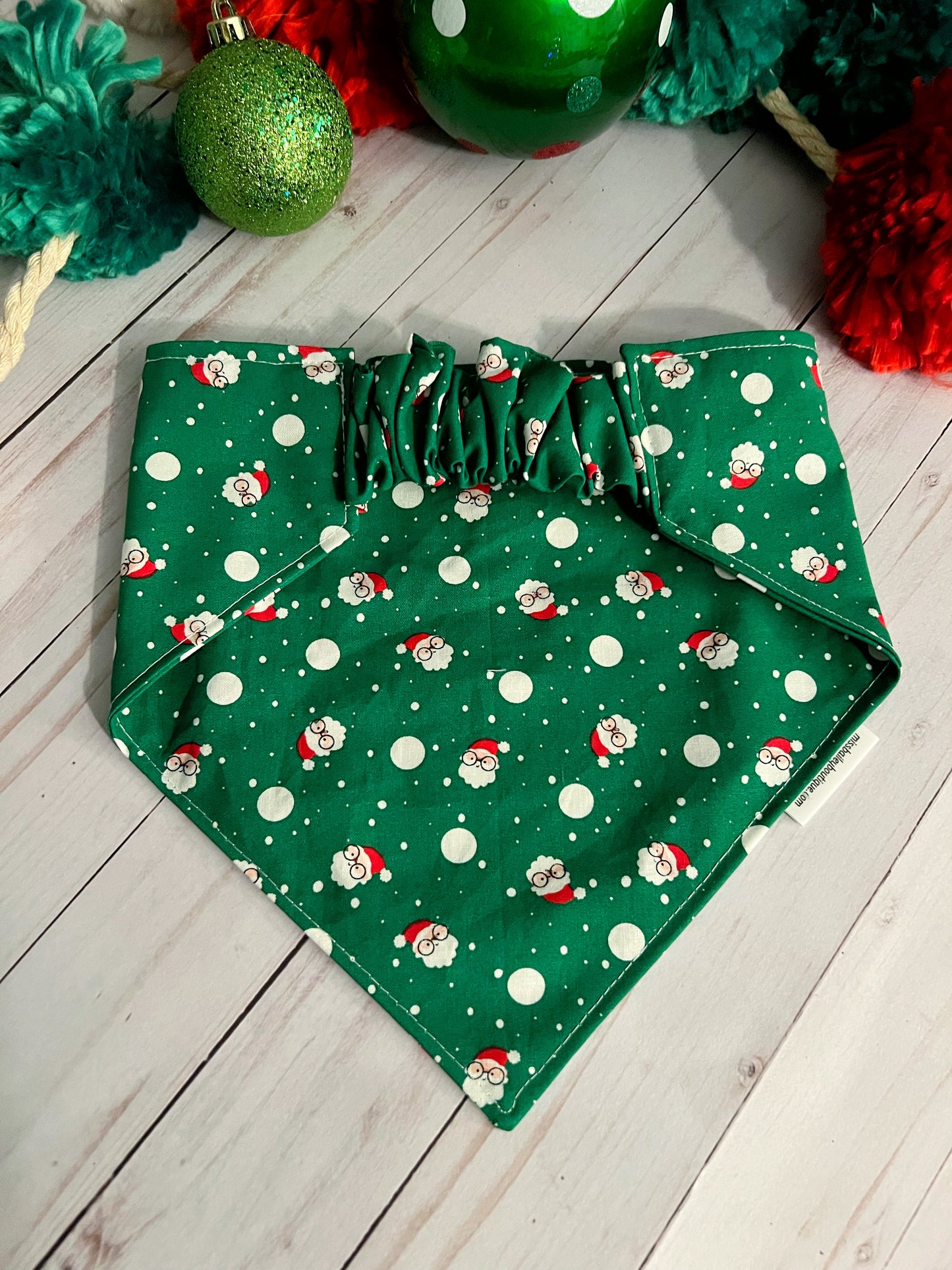 Santa on Green Bandana