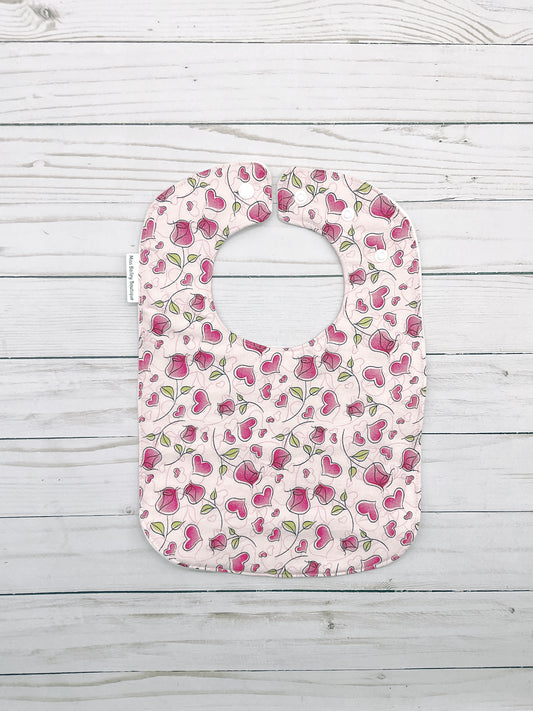 Roses and Hearts Valentines Bib