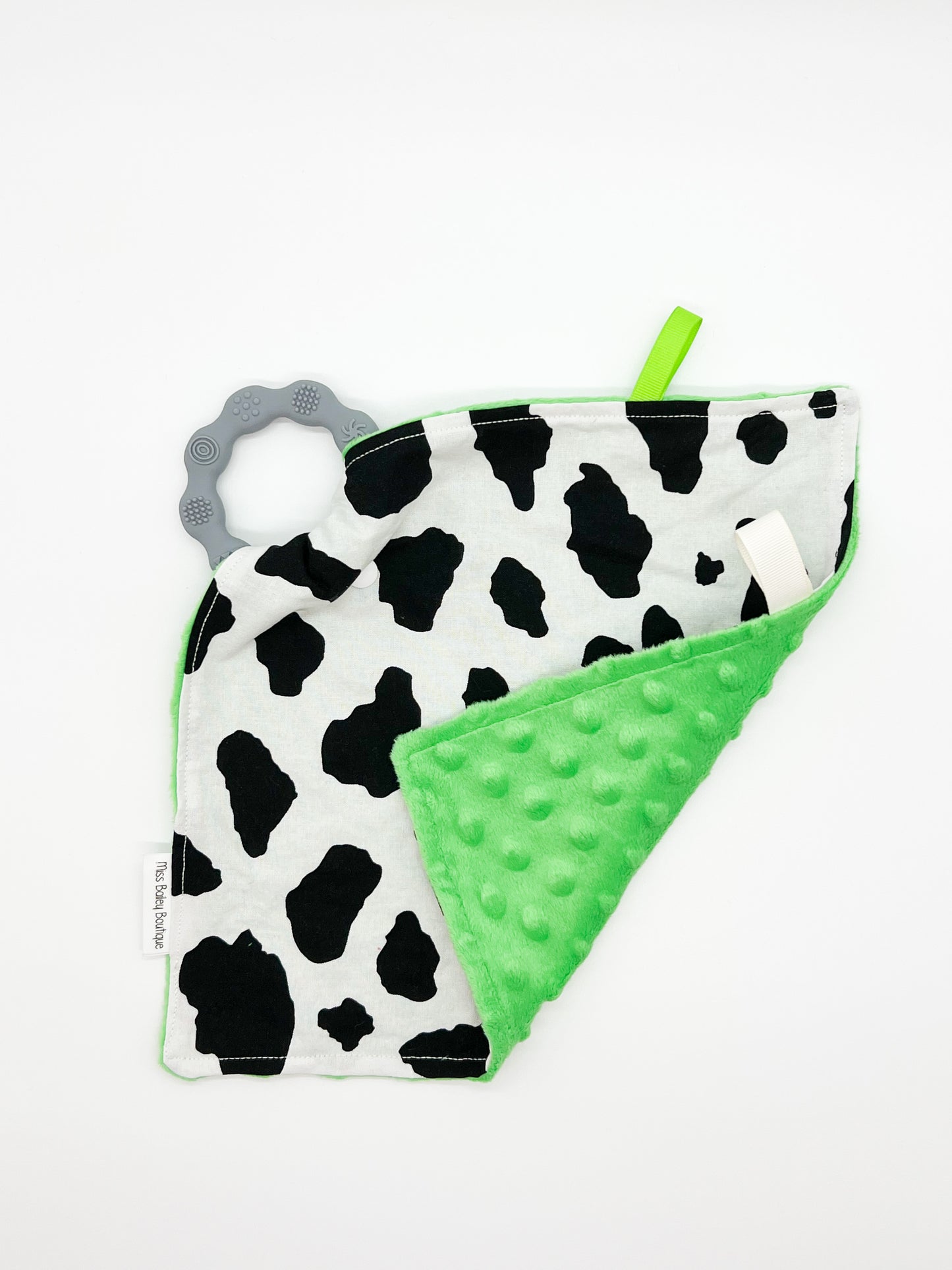 Cow Print Lovey Tag Blanket