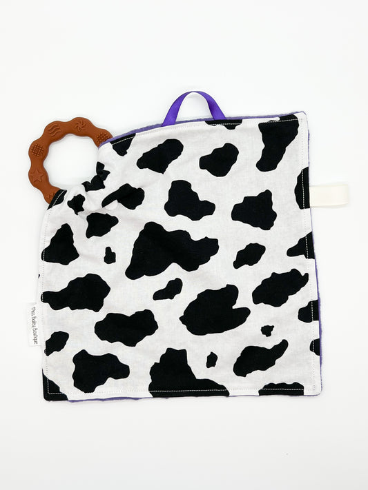 Cow Print Lovey Tag Blanket
