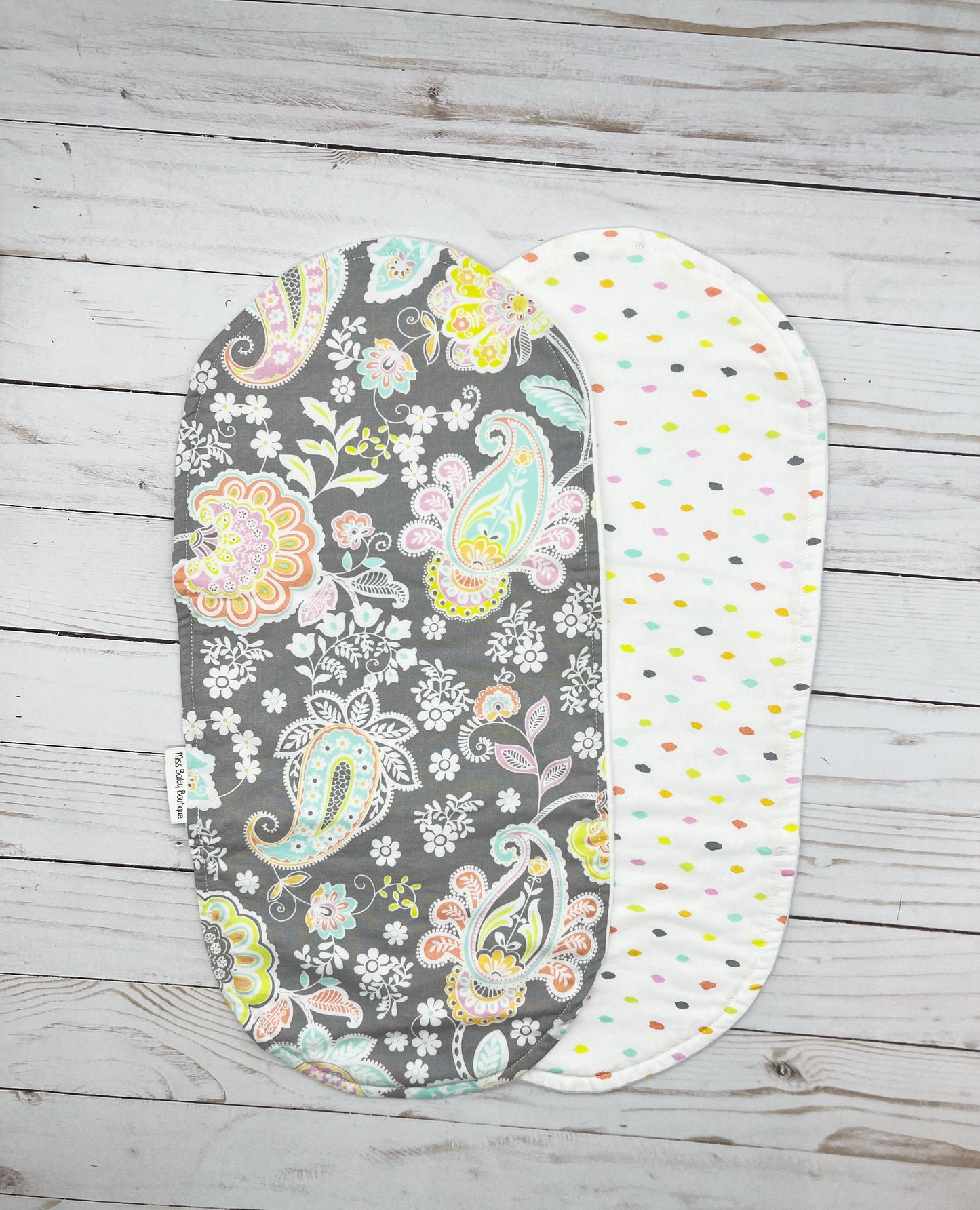 Gray Paisley Burp Cloth Bundle