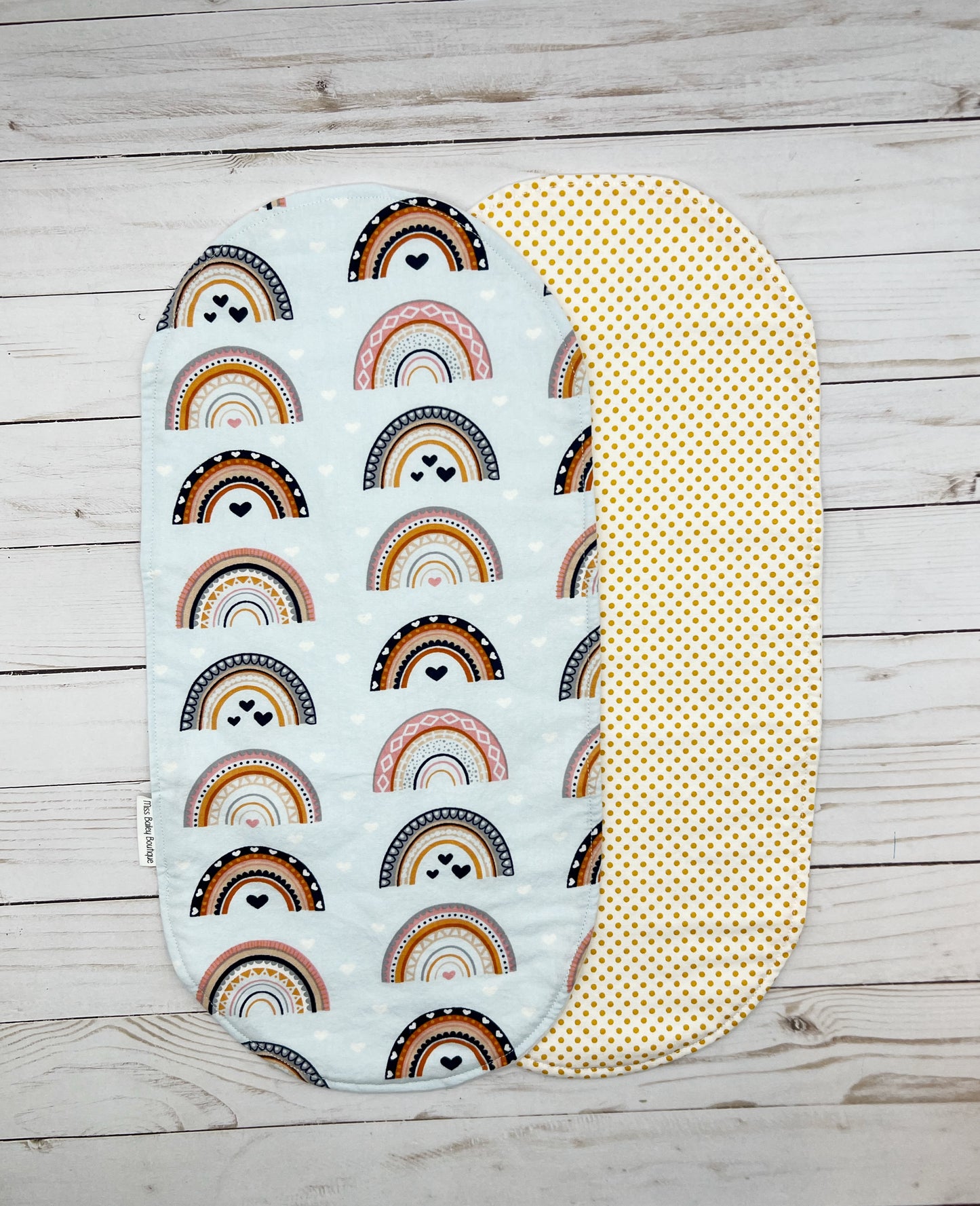 Rainbows with Hearts Burp Cloth Bundle