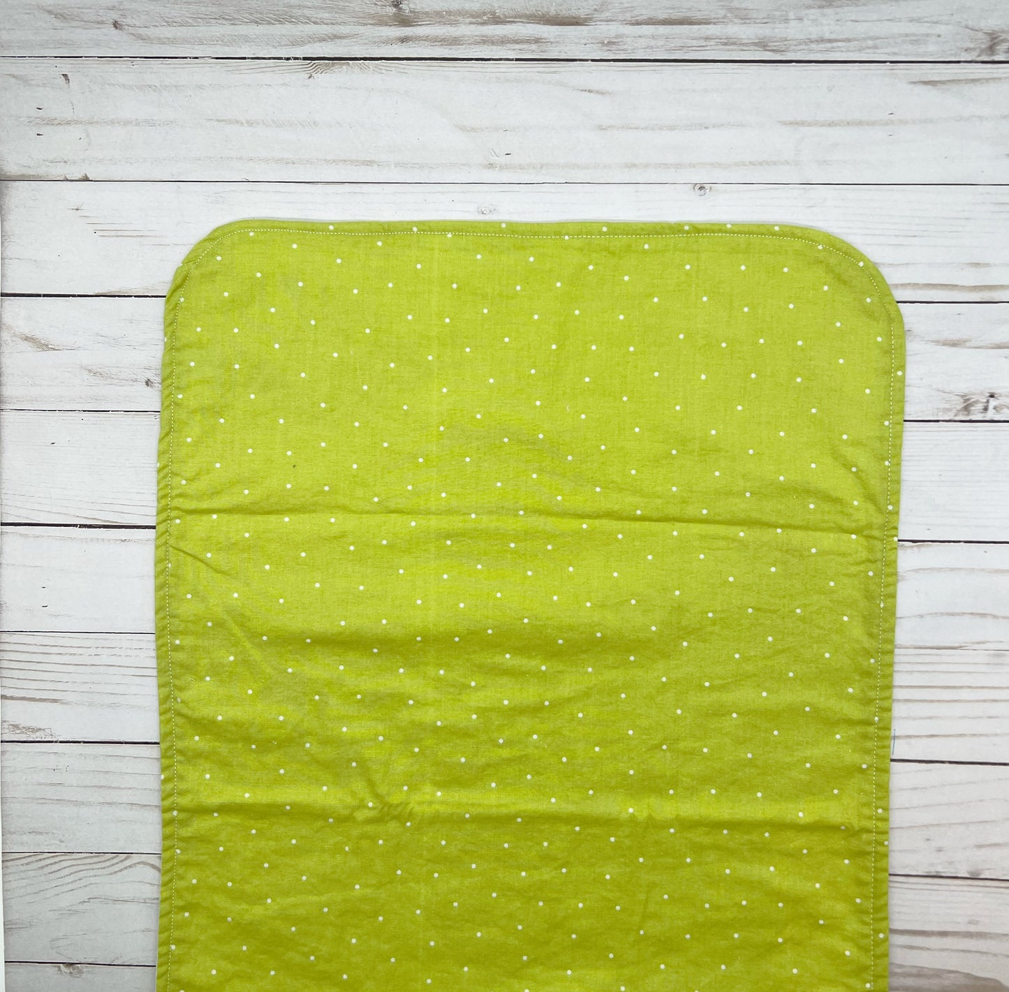 Green Changing Mat with Mini White Polka Dots