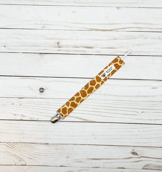 Giraffe Print Pacifier Clip