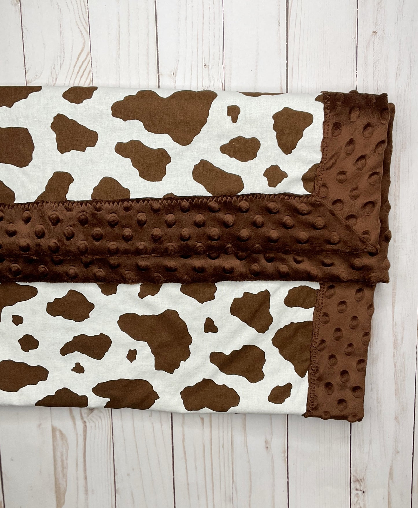 Brown Cow Print Minky Blanket