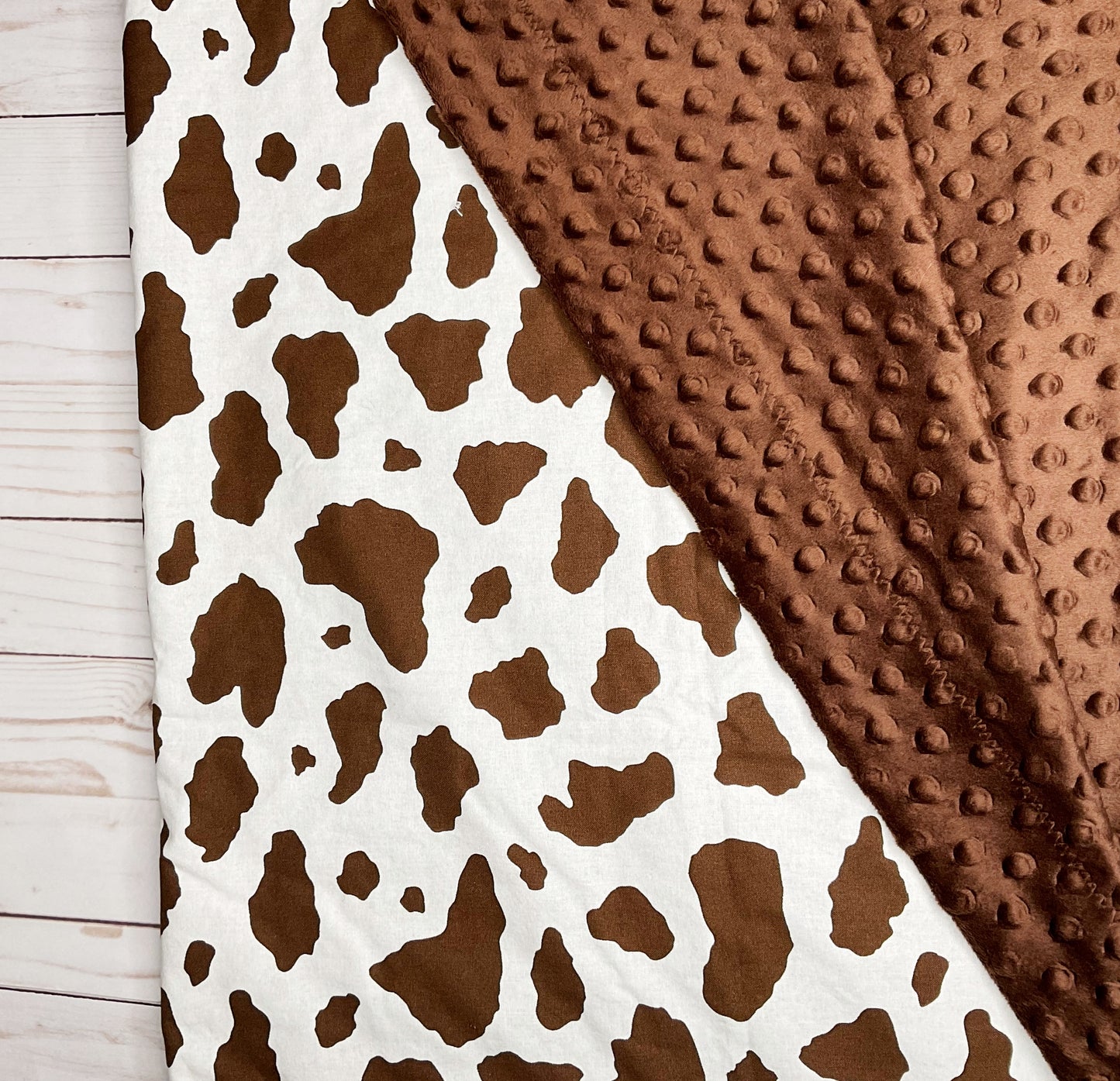 Brown Cow Print Minky Blanket