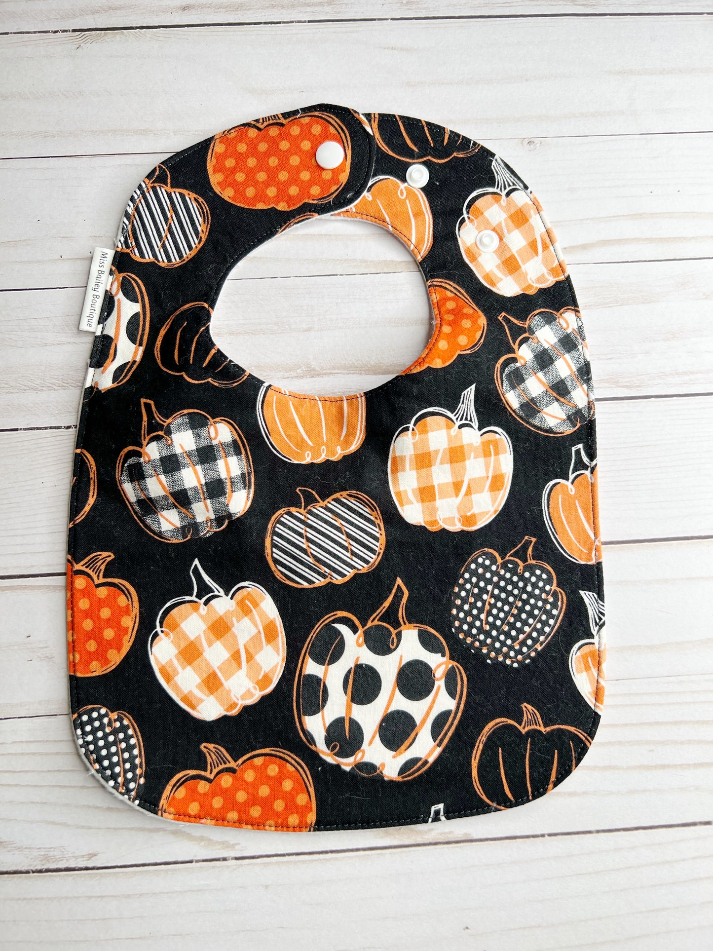 Plaid Pumpkin Bib