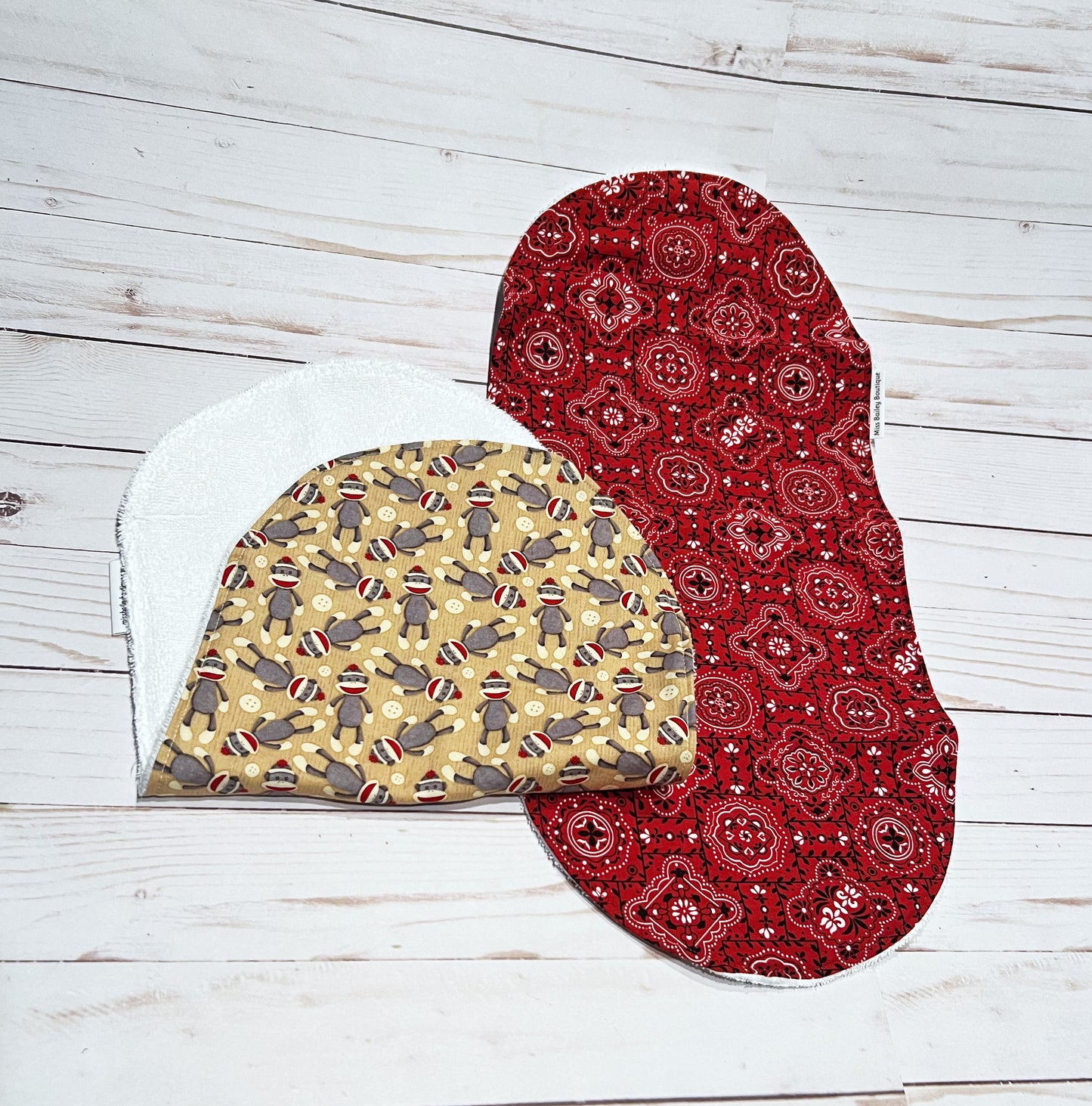 Sock Monkey Burp Cloth Set