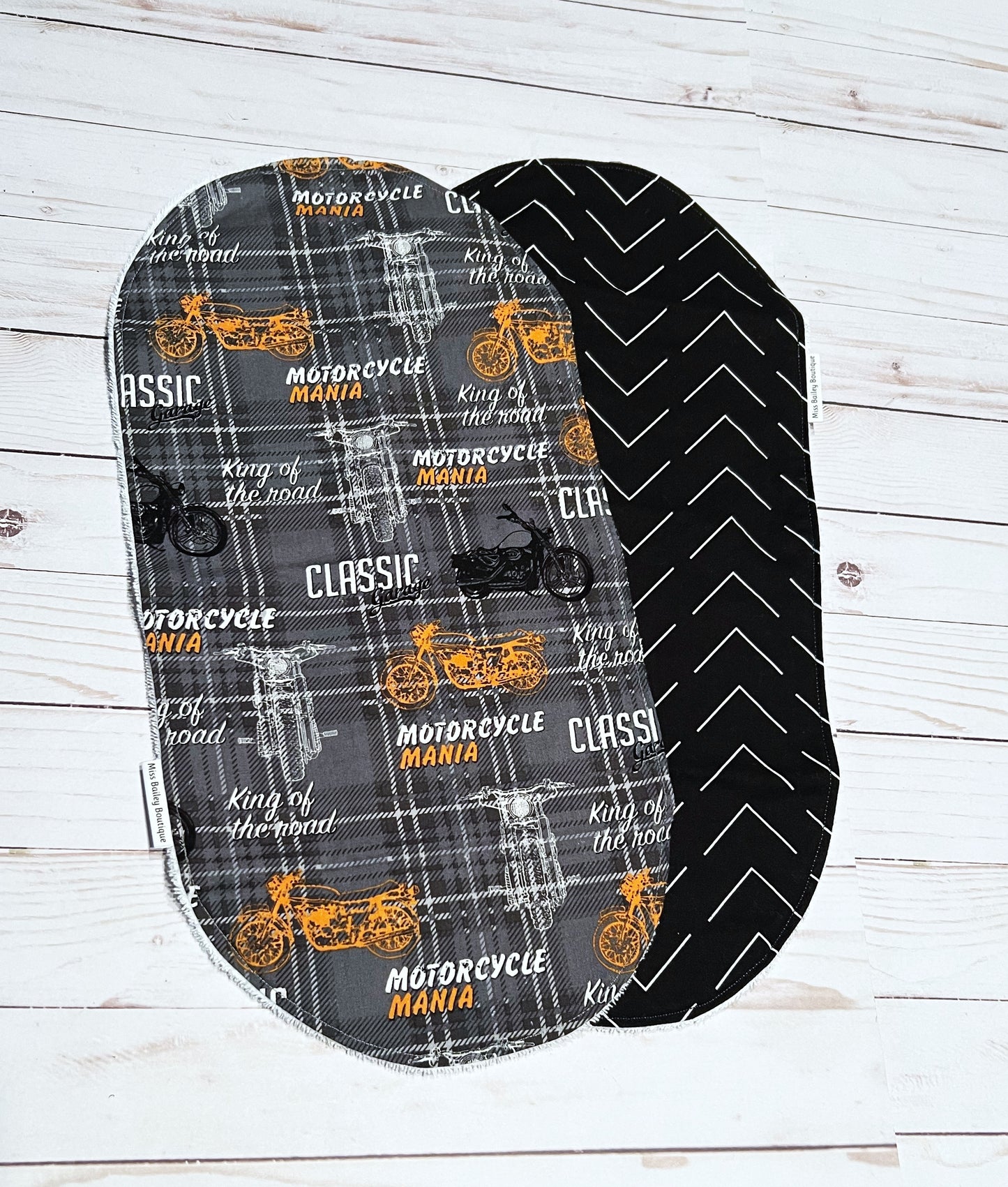 Motorcycle Burp Cloth Set