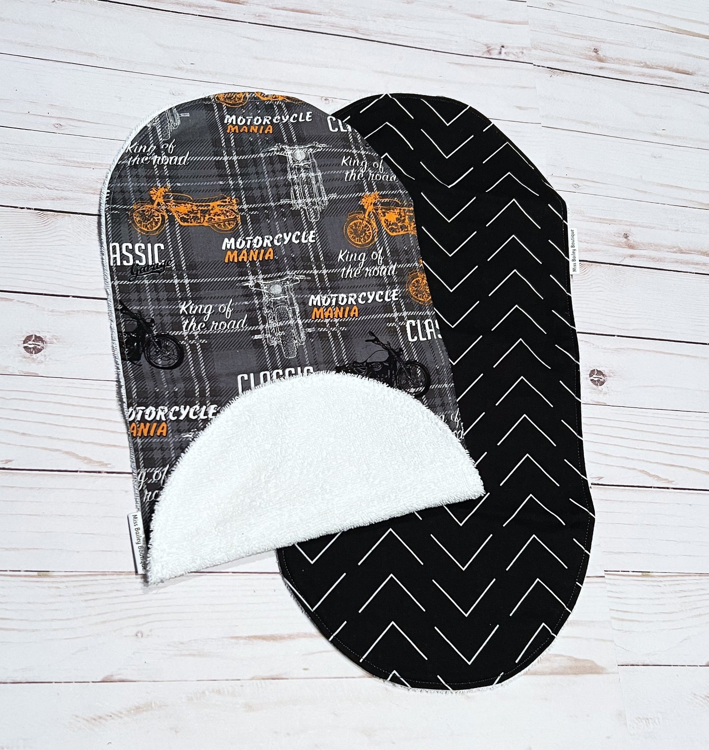 Motorcycle Burp Cloth Set