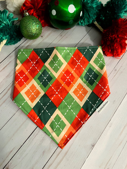 Christmas Argyle Bandana