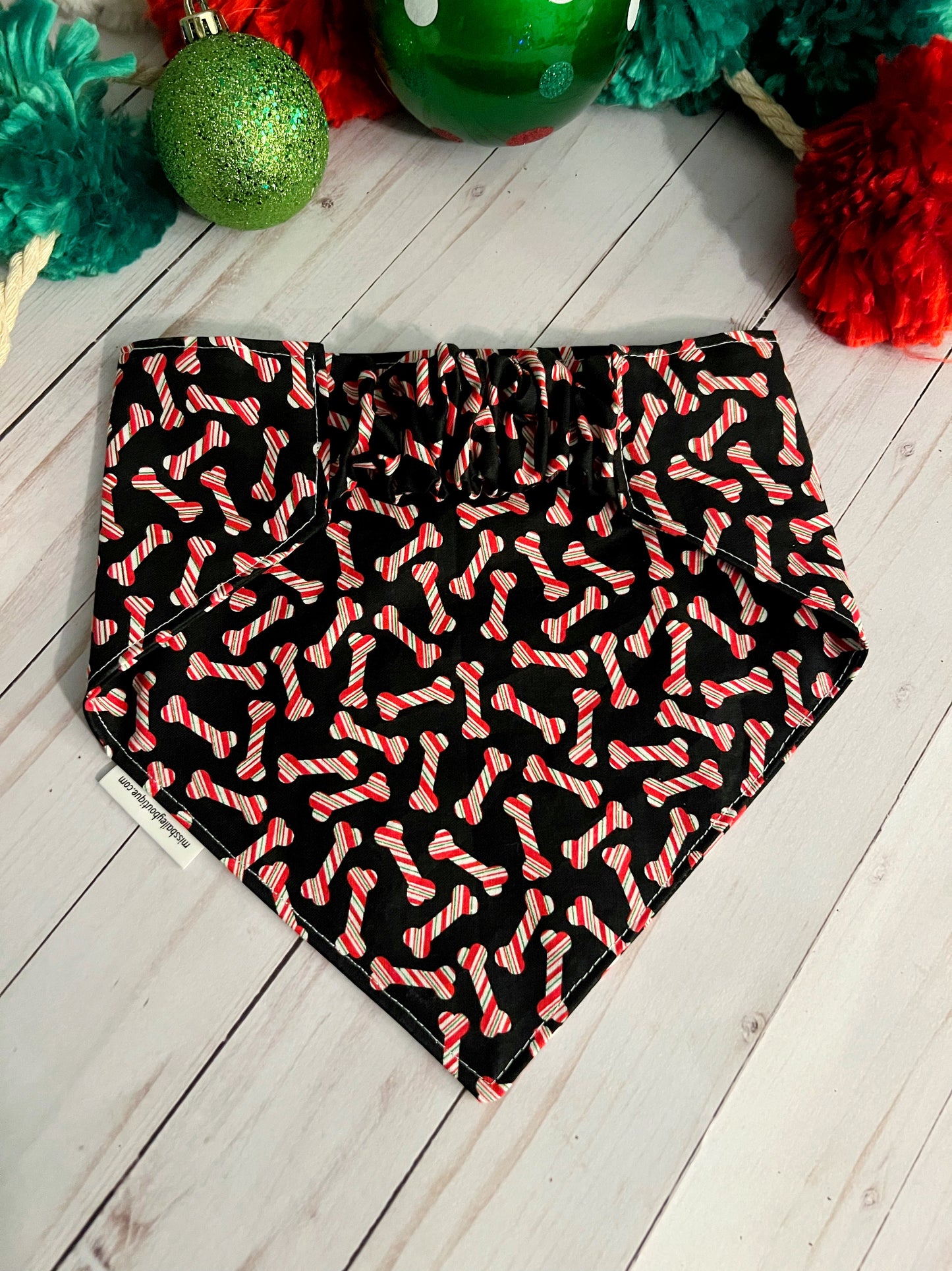 Candy Cane Dog Bones Bandana