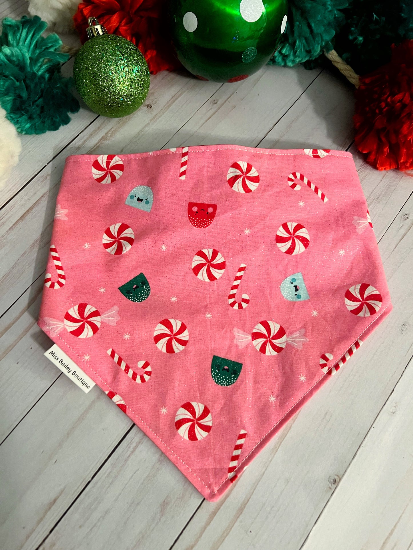 Pink Holiday Candy Bandana