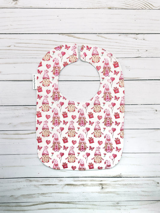 Small Gnomes Valentines Bib