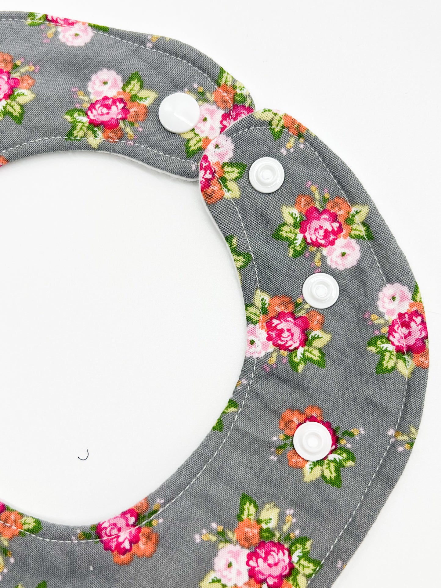 Floral on Gray Feeding Bib