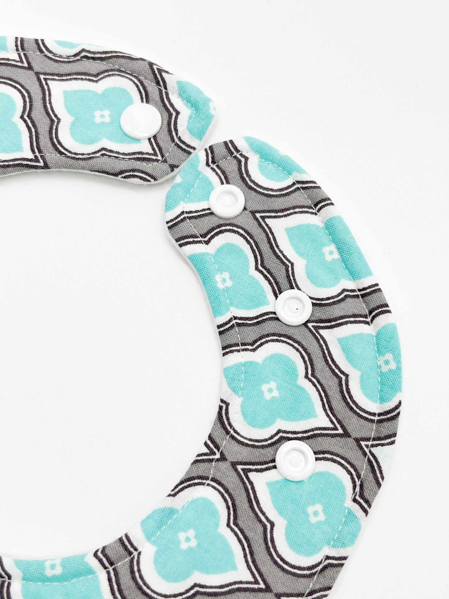 Gray and Aqua Feeding Bib