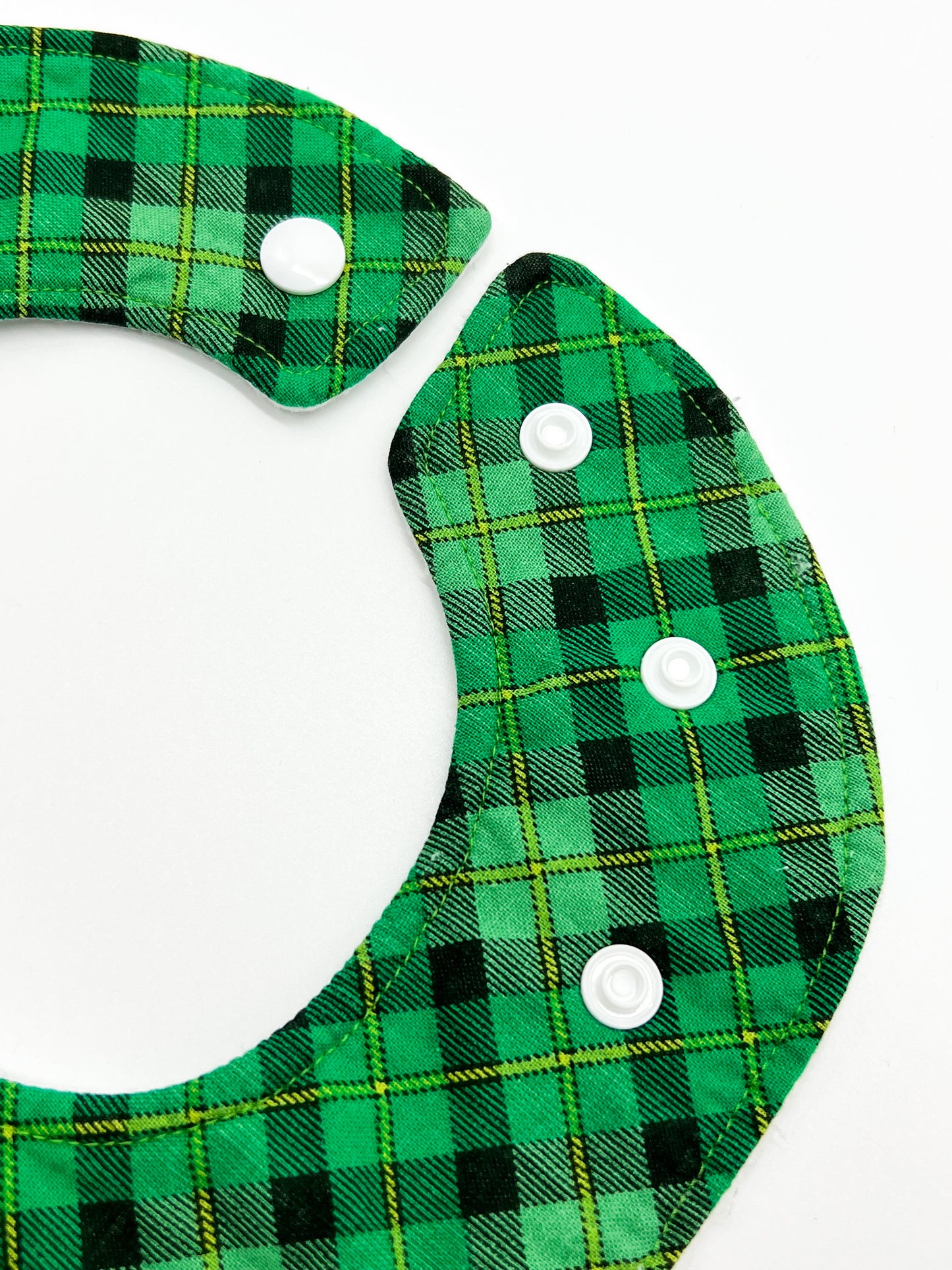 Dark Green Plaid Feeding Bib