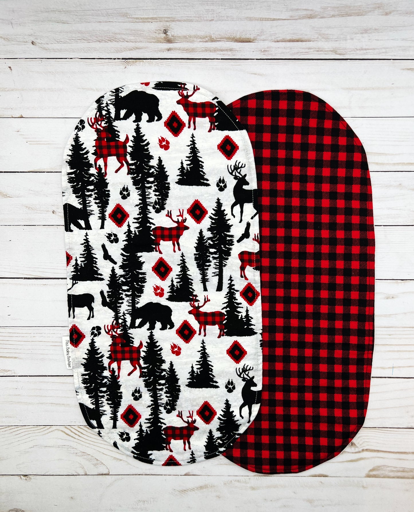 Buffalo Plaid Burp Cloth Bundle