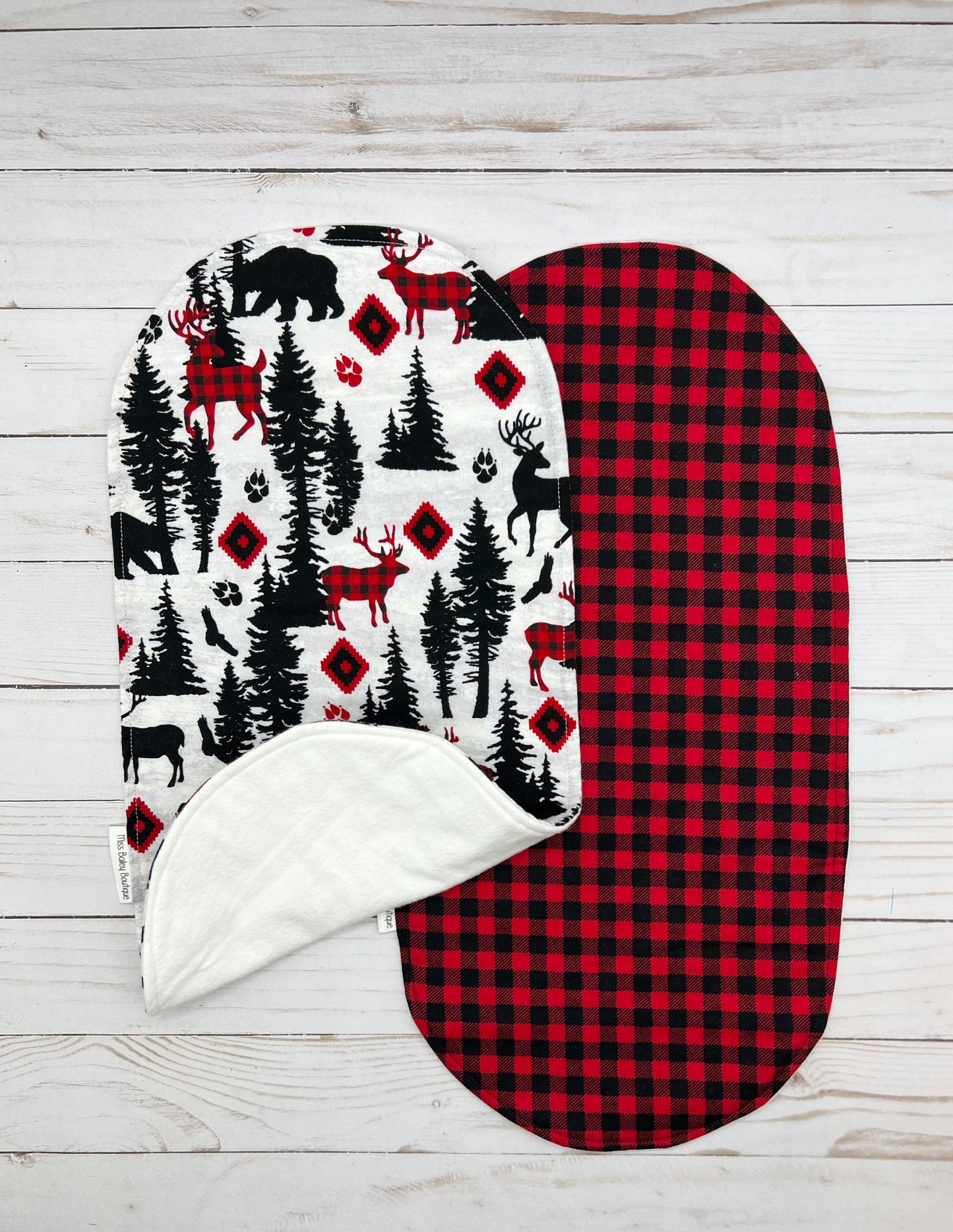 Buffalo Plaid Burp Cloth Bundle