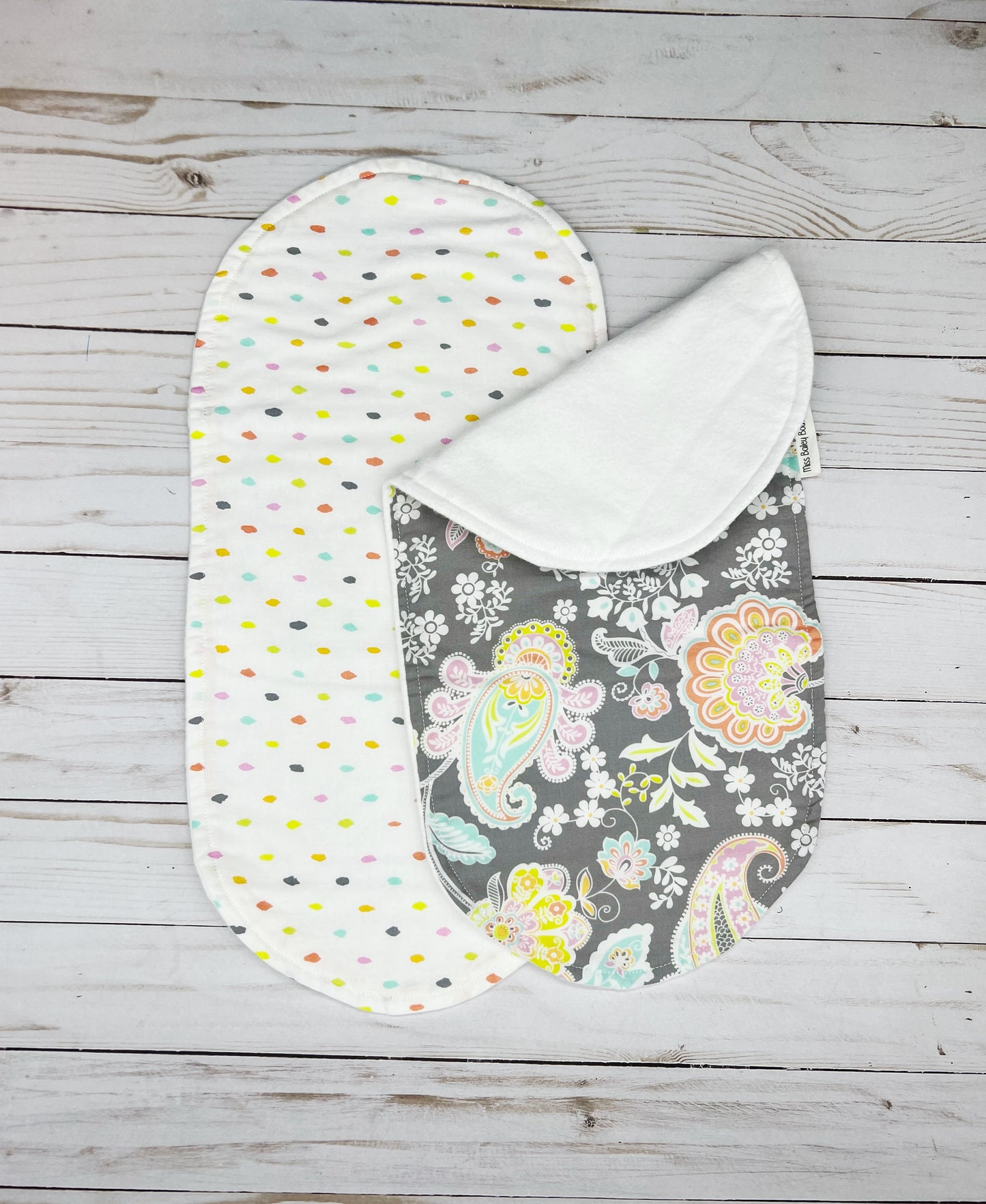 Gray Paisley Burp Cloth Bundle