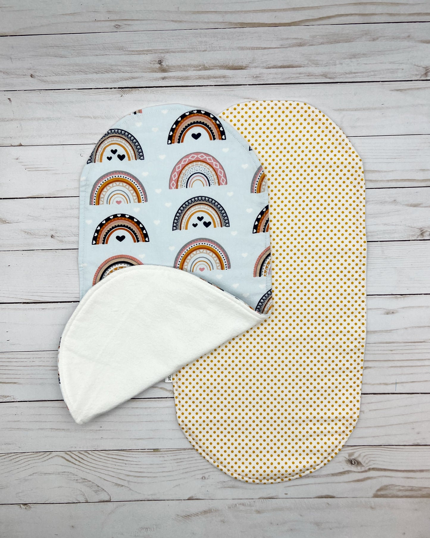 Rainbows with Hearts Burp Cloth Bundle