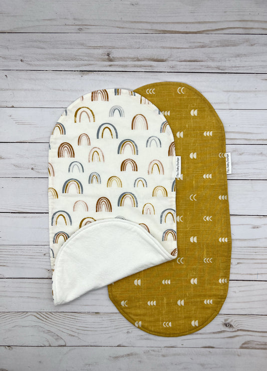 Neutral Rainbow Burp Cloth Bundle