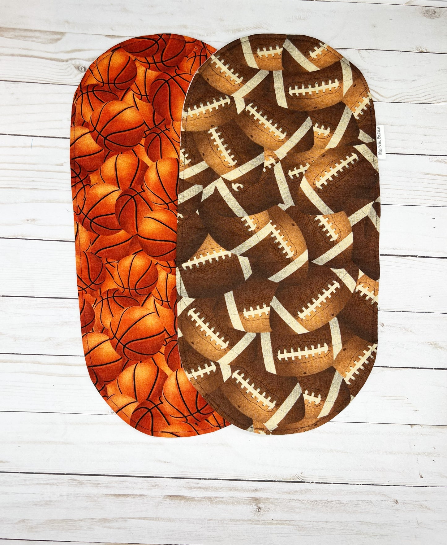 Football and Basketball Burp Cloths