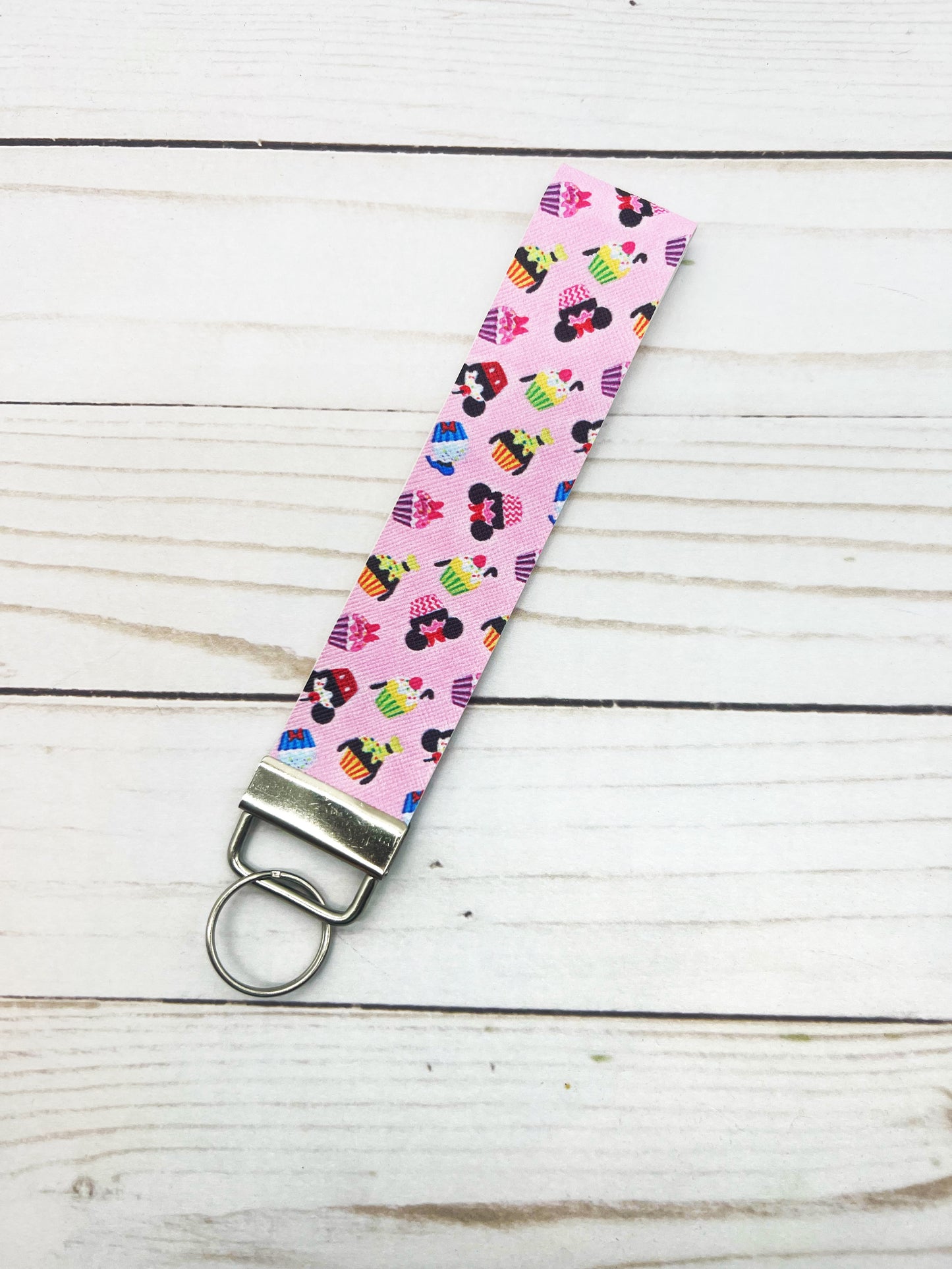 Mickey Cupcake Wristlet Keychain