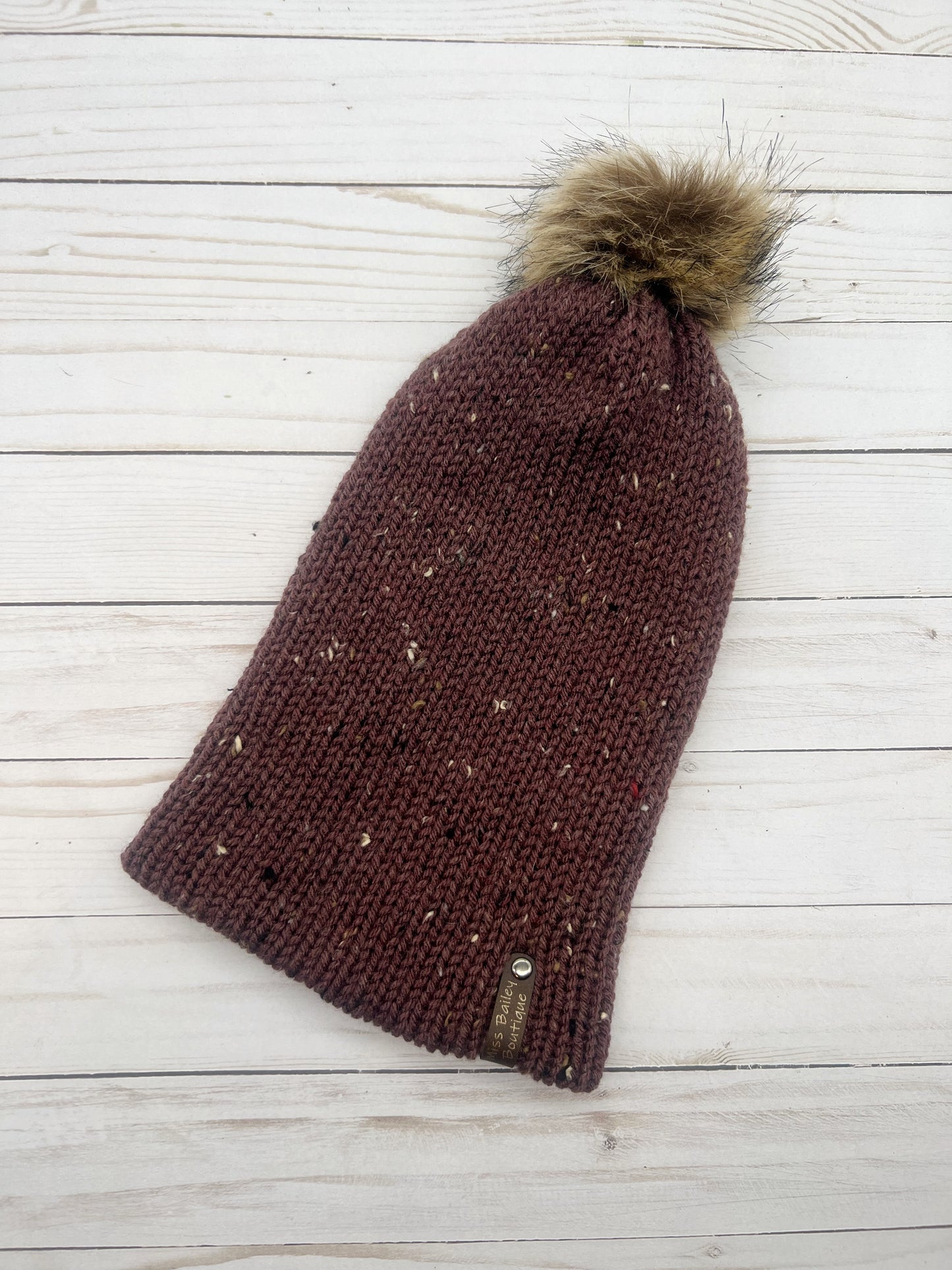 Fleck Yarn Knitted Beanie